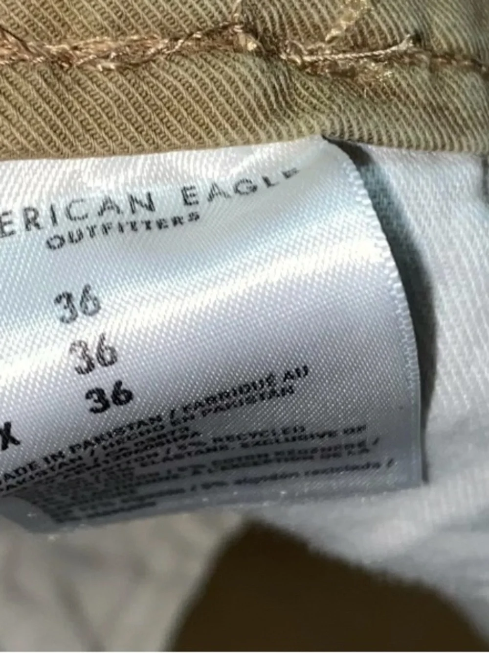 American Eagle Brown Chino Preppy Tan Flex Shorts Mens Size 36 (V-1)